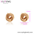 95368 Hot sale simply design ladies jewelry gold plated environmental copper stud earrings